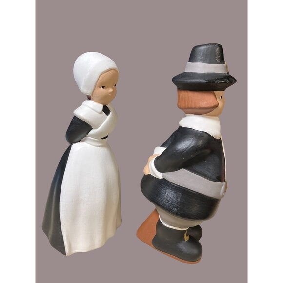 Vintage Atlantic Mold Man and Woman Pilgrims Thanksgiving Autumn Fall - Picture 4 of 9